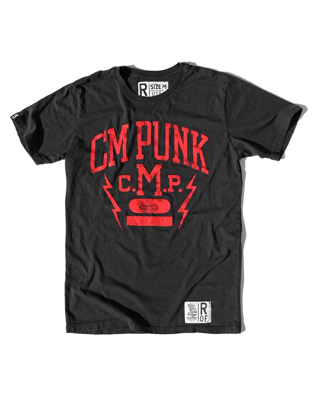 CM Punk Vintage Black Tee - Roots of Fight Canada