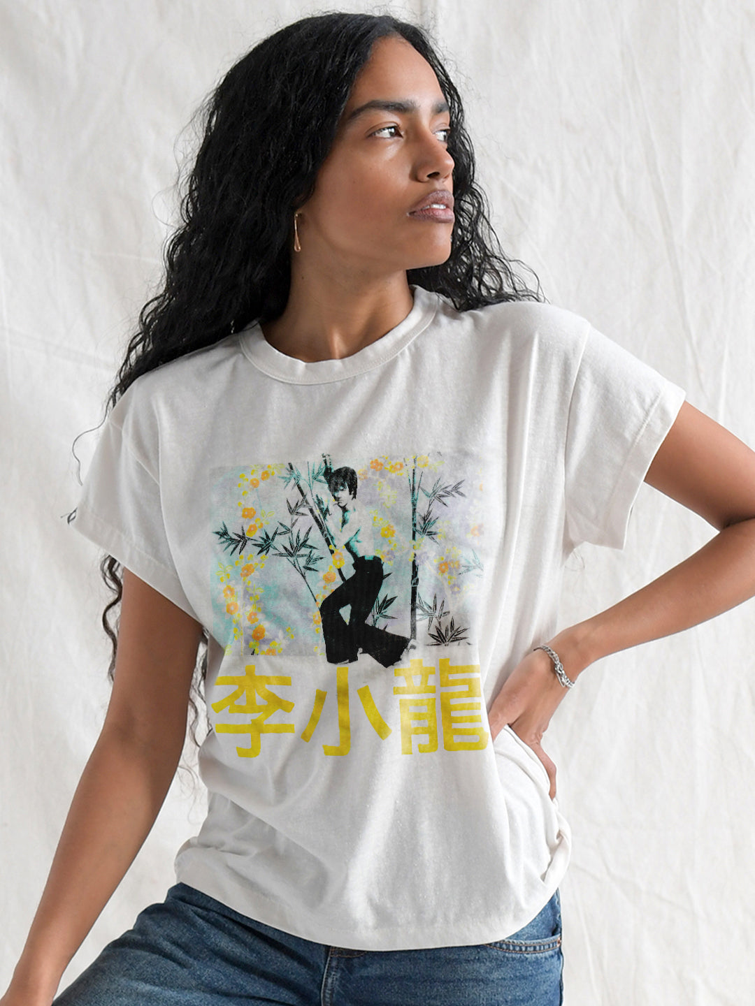 Bruce Lee Vintage Pose Women's White Tee