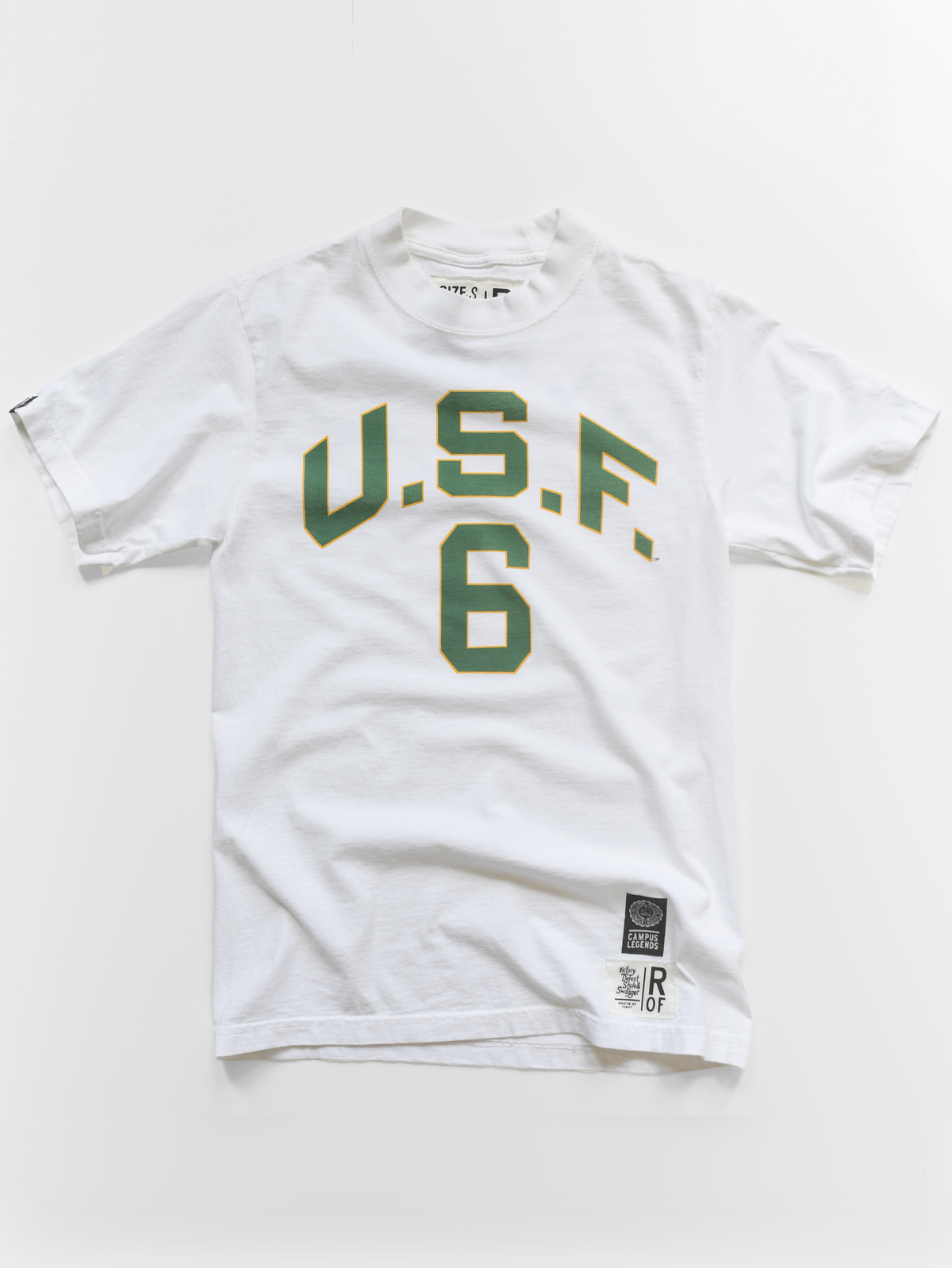 USF - Bill Russell #6 White Heavyweight Tee