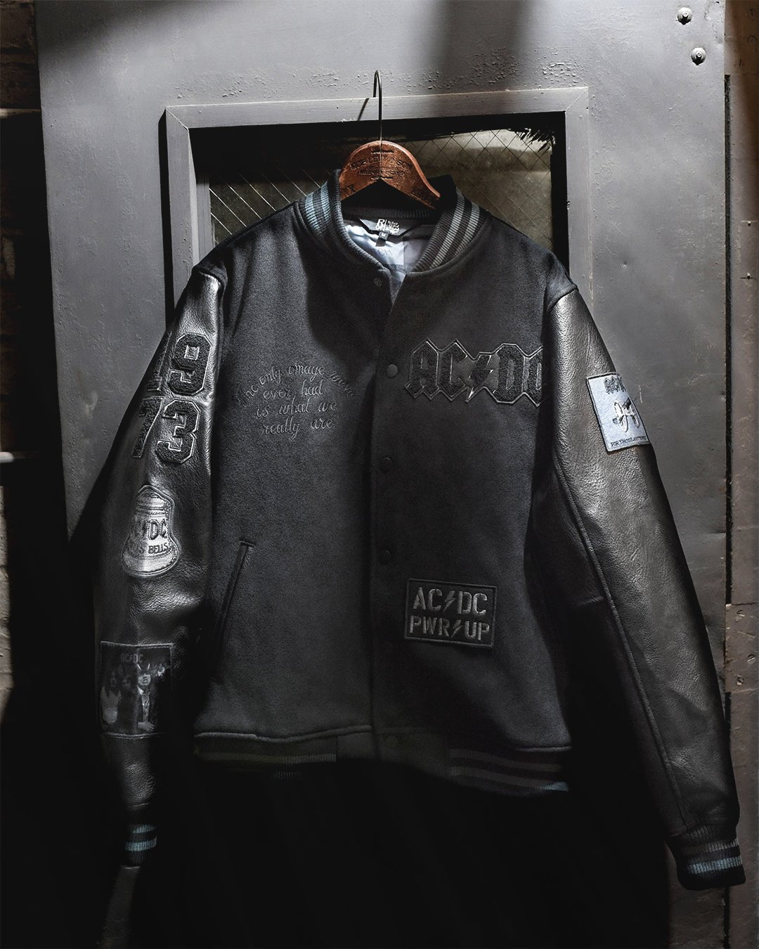 AC/DC Through The Eras Black Varsity Jacket - Roots of Fight Canada