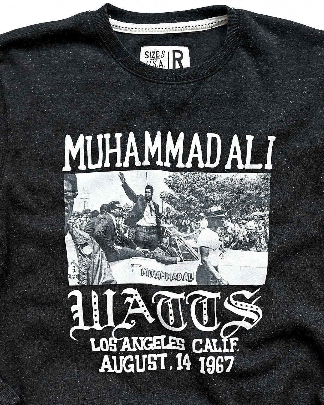 Ali 1967 Watts Photo Black Sweatshirt - Roots of Fight Canada
