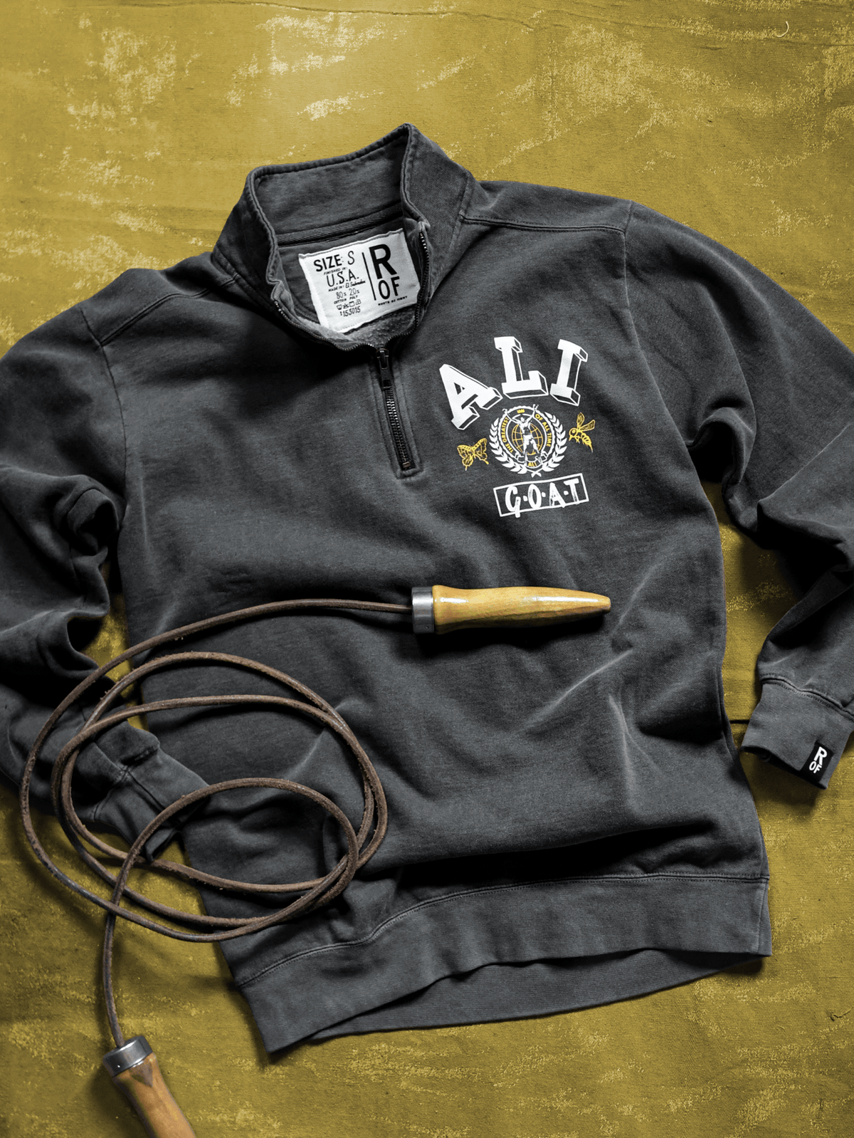 Ali GOAT Charcoal Quarter-Zip Sweatshirt - Roots of Fight Canada
