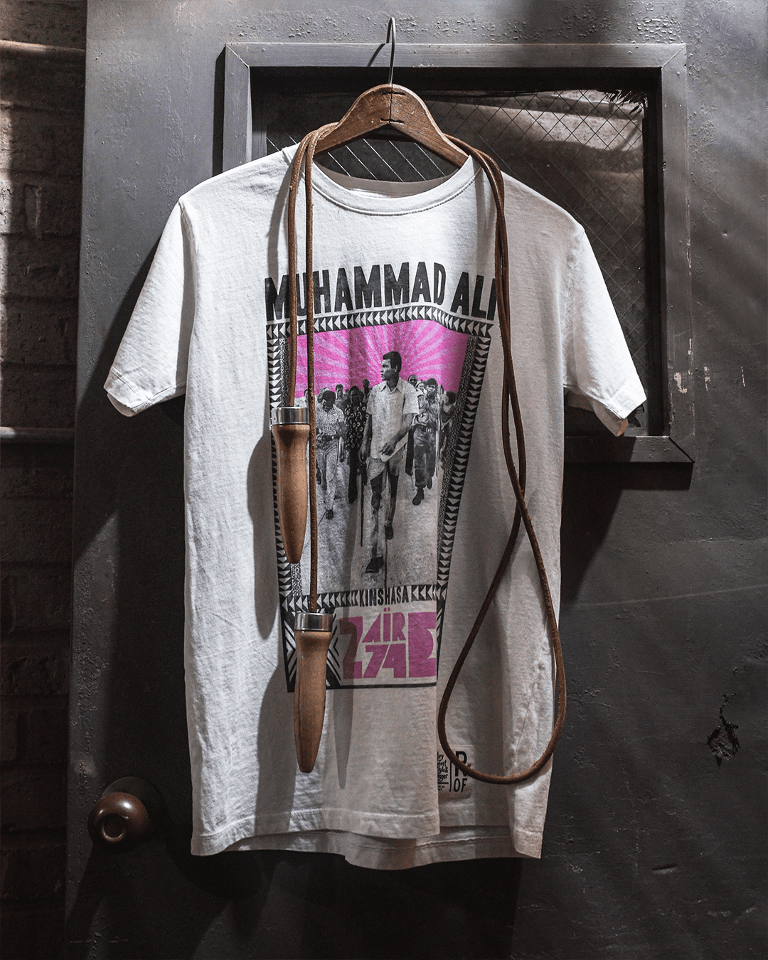 Ali Kinshasa Zaire '74 White Tee - Roots of Fight Canada
