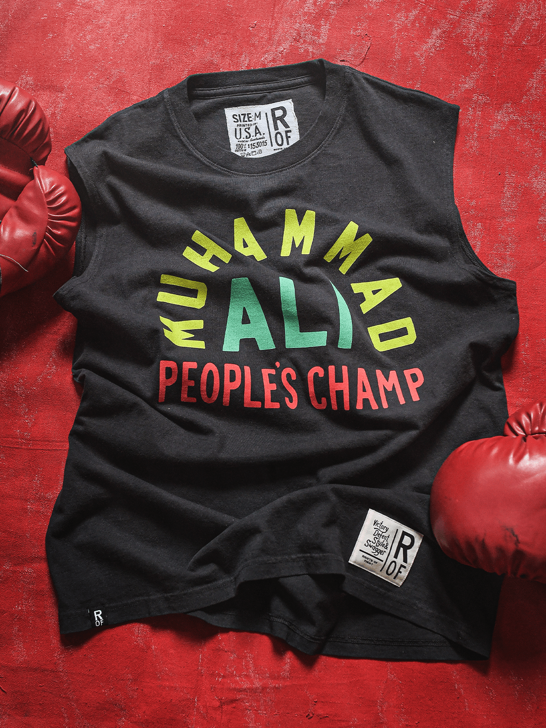 Ali People's Champ Black Muscle Tee - Roots of Fight Canada
