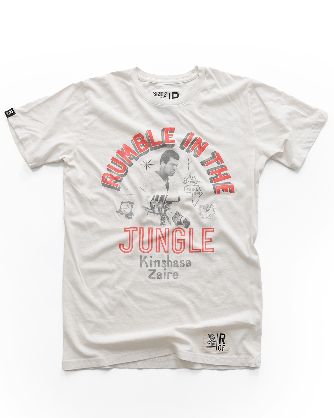 Ali Rumble Kinshasa Zaire White Tee - Roots of Fight Canada