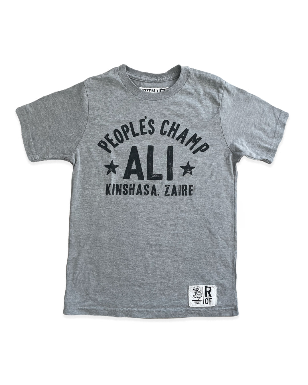 Ali Rumble Quote Grey Kid's Tee - Roots of Fight Canada