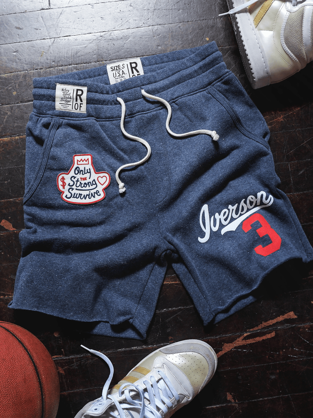 Allen Iverson Only Strong Survive Navy Shorts - Roots of Fight Canada