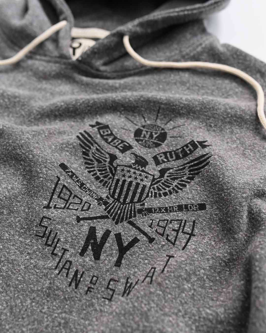 Babe Ruth NY Sultan of Swat Grey PO Hoody - Roots of Fight Canada