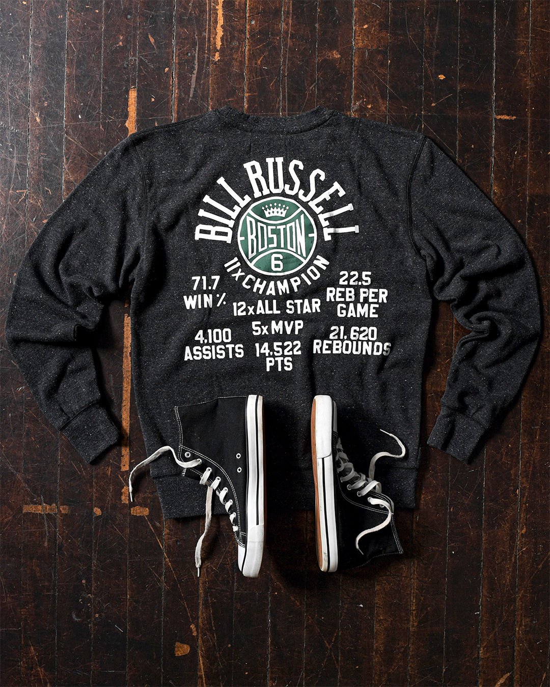 Bill Russell 6 Black Sweatshirt - Roots of Fight Canada