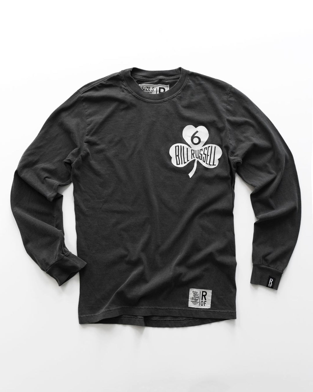 Bill Russell 6 Charcoal Long Sleeve Tee - Roots of Fight Canada