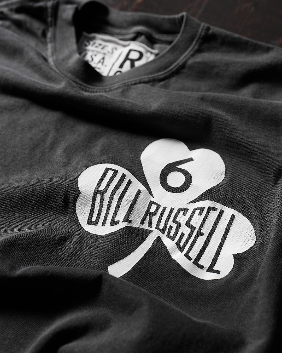 Bill Russell 6 Charcoal Long Sleeve Tee - Roots of Fight Canada