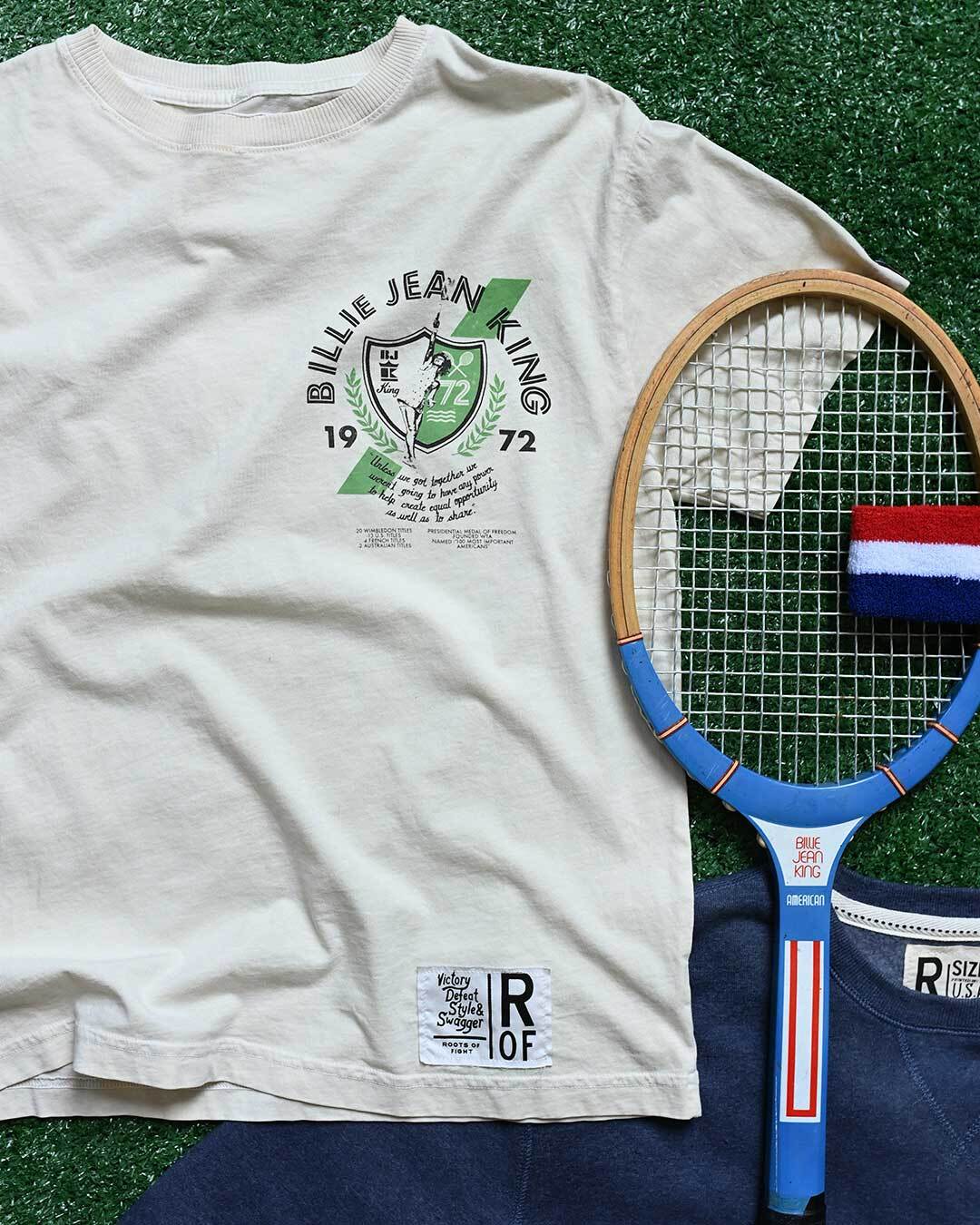 Billie Jean King Creme Women's Tee - Roots of Fight Canada