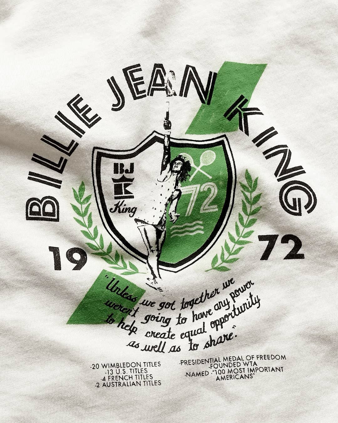 Billie Jean King Creme Women's Tee - Roots of Fight Canada