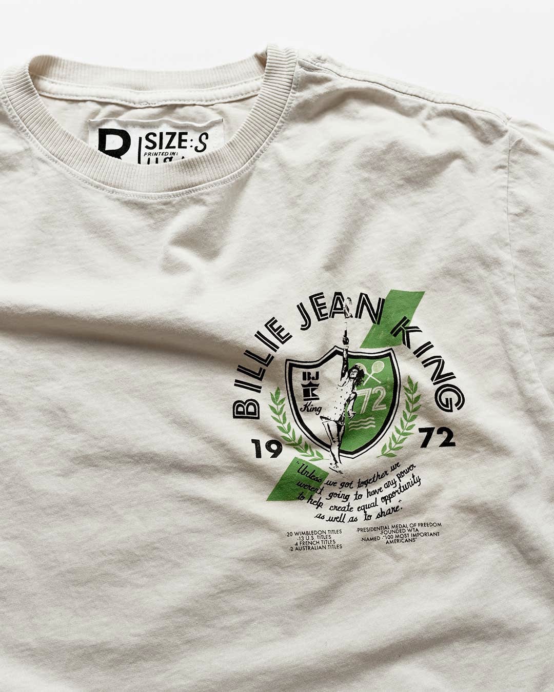 Billie Jean King Creme Women's Tee - Roots of Fight Canada