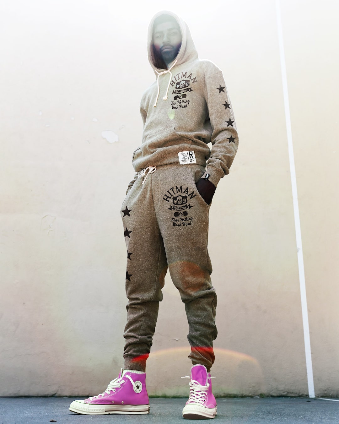Bret Hart 'Fear Nothing' Olive Sweatpants - Roots of Fight Canada