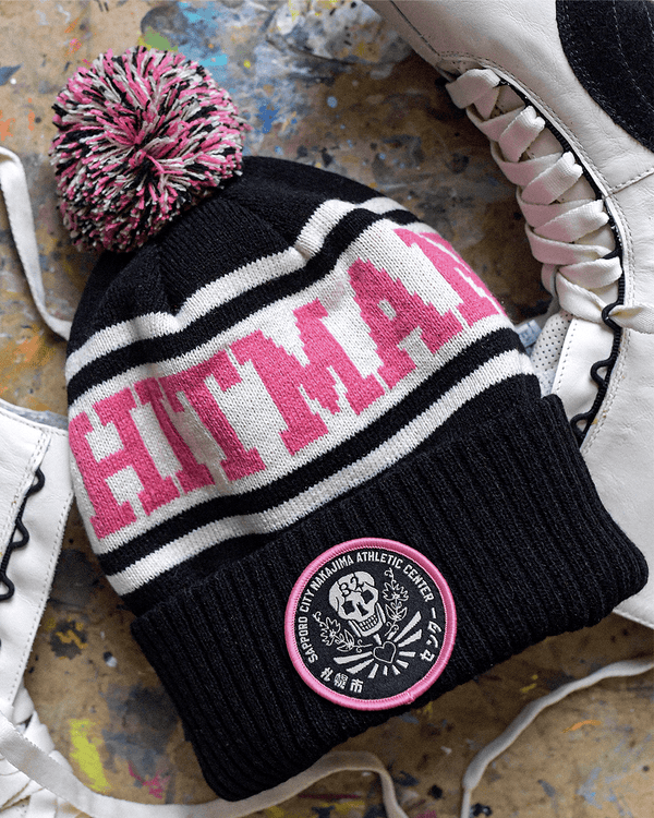 Bret Hart Hitman Black Pom Pom Beanie - Roots of Fight Canada