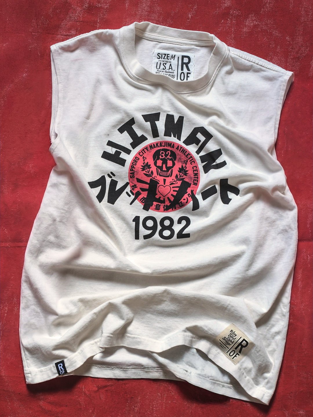 Bret Hart 'Hitman' Japan '82 White Muscle Tee - Roots of Fight Canada