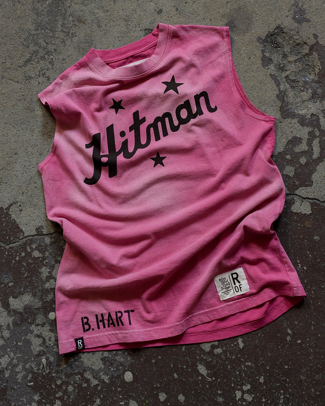 Bret Hart Hitman Pink Muscle Tee - Roots of Fight Canada