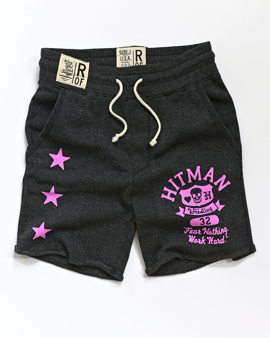 Bret &#39;Hitman&#39; Hart Fear Nothing Black Shorts - Roots of Fight Canada