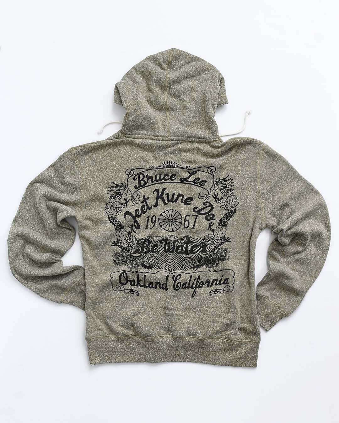 Bruce Lee 'Be Water' Olive PO Hoody - Roots of Fight Canada