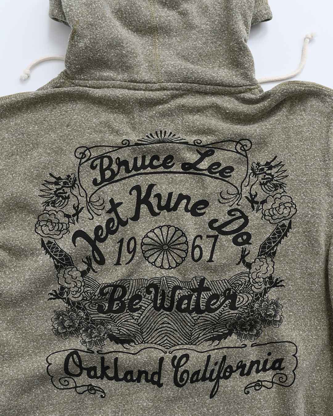 Bruce Lee 'Be Water' Olive PO Hoody - Roots of Fight Canada