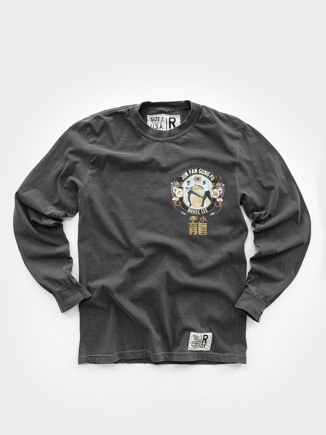Bruce Lee Jun Fan Gung Fu Charcoal Long Sleeve Tee - Roots of Fight Canada