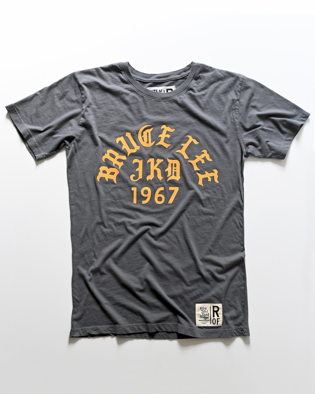 Bruce Lee Oakland &#39;67 Vintage Grey Tee - Roots of Fight Canada