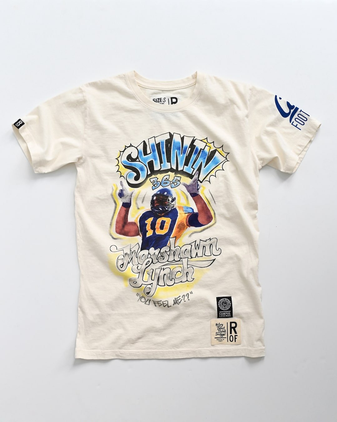 CAL - Marshawn Lynch Shinin' 365 White Tee - Roots of Fight Canada