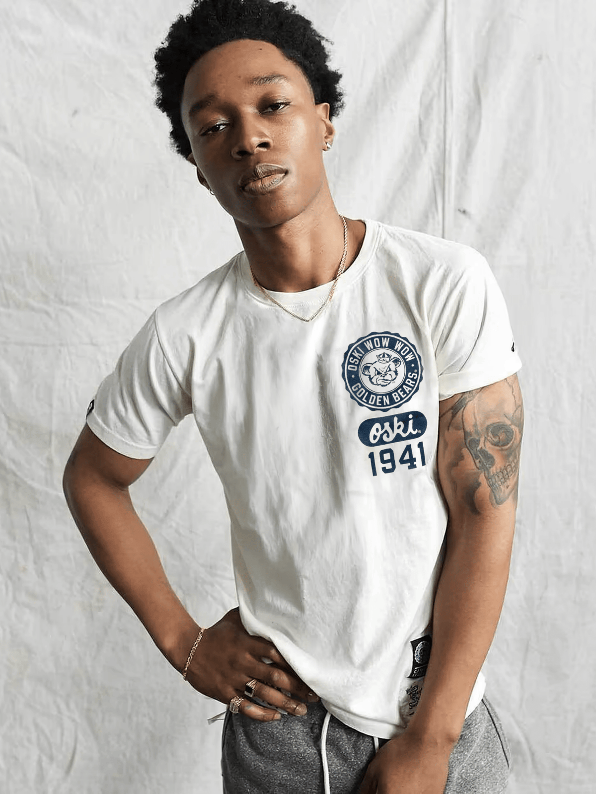 CAL - Oski Yell '41 White Tee - Roots of Fight Canada
