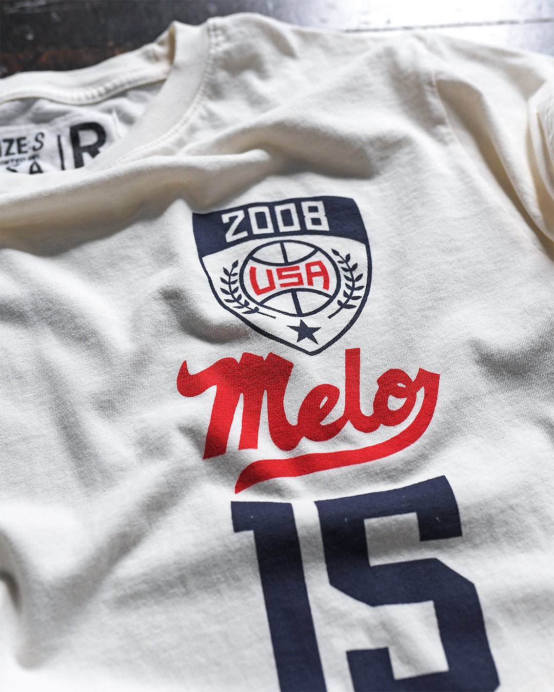 Carmelo Anthony '08 Basketball White Tee - Roots of Fight Canada