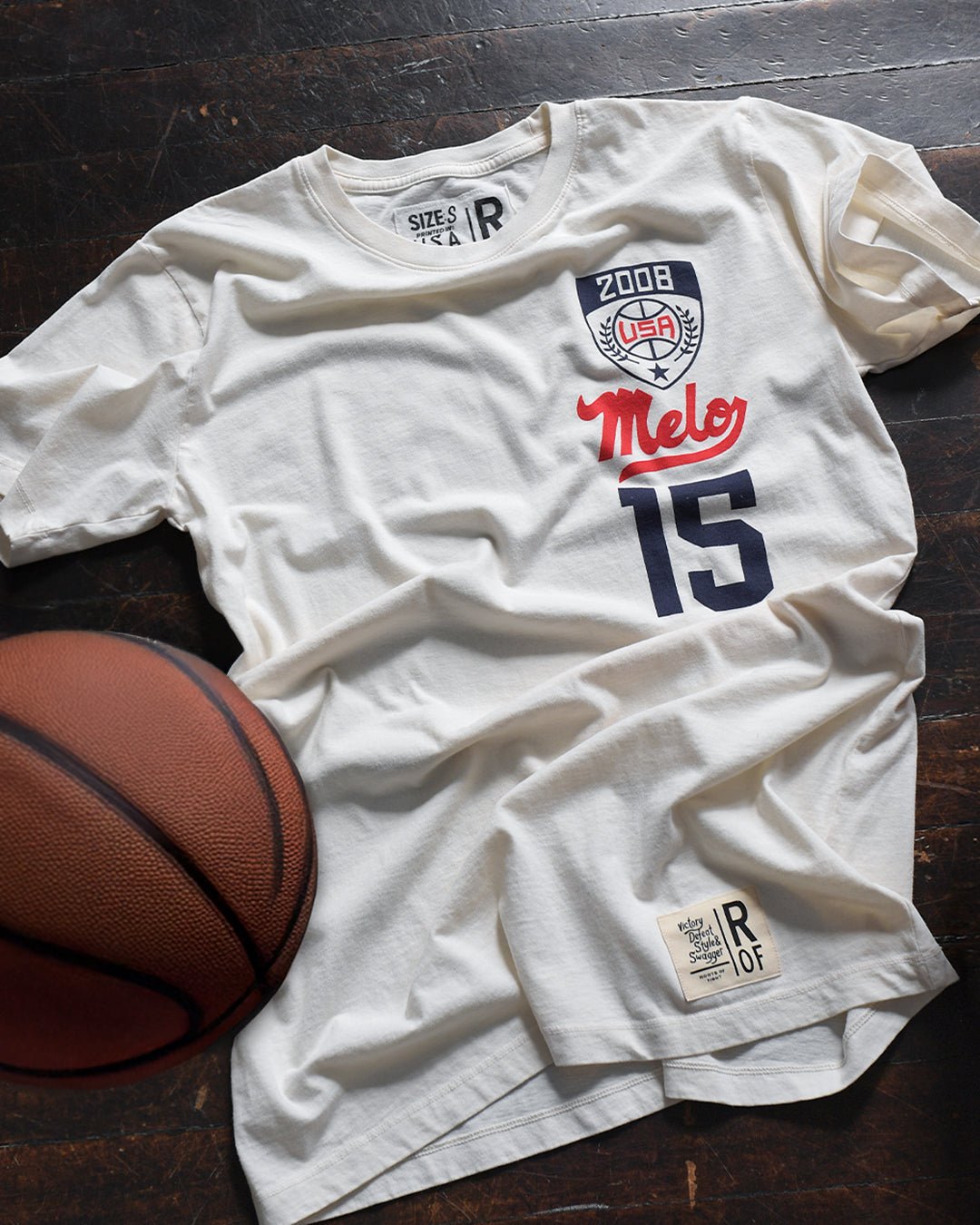 Carmelo Anthony '08 Basketball White Tee - Roots of Fight Canada