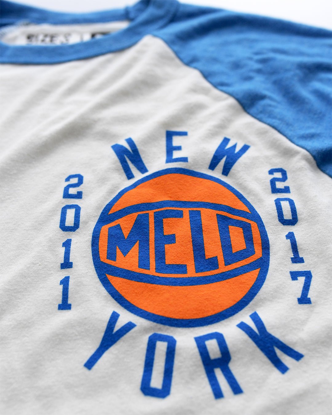 Carmelo Anthony NYC Basketball Blue Raglan Tee - Roots of Fight Canada