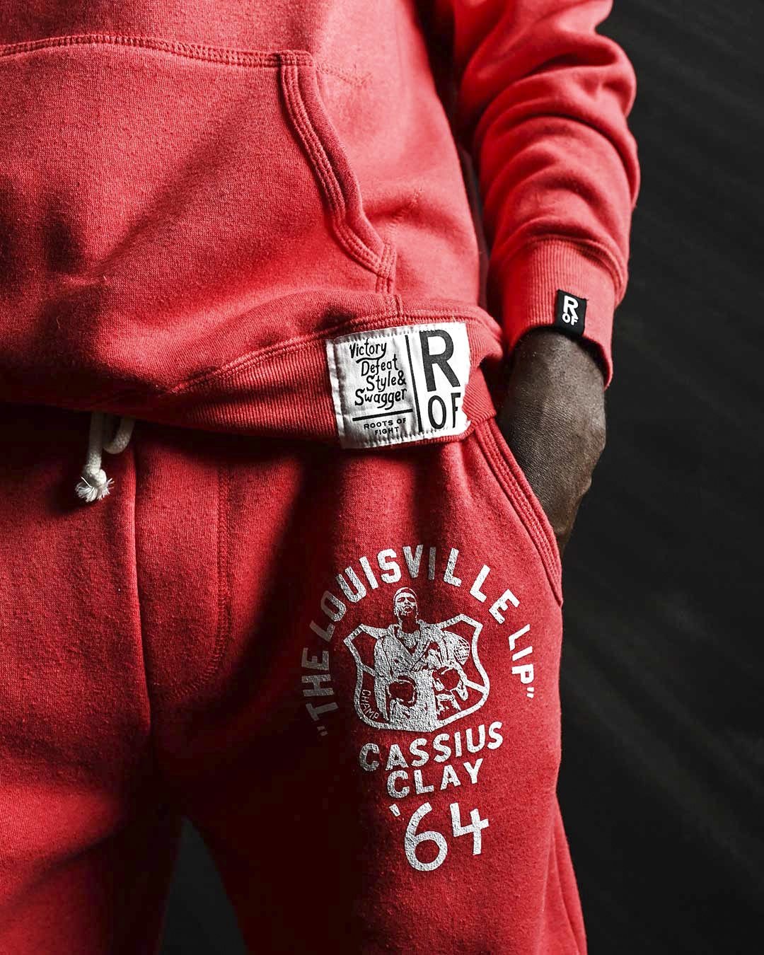 Cassius Clay Louisville LIP Red Sweatpants - Roots of Fight Canada