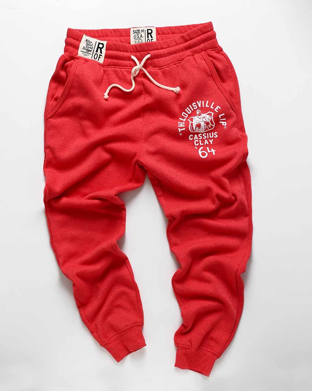 Cassius Clay Louisville LIP Red Sweatpants - Roots of Fight Canada