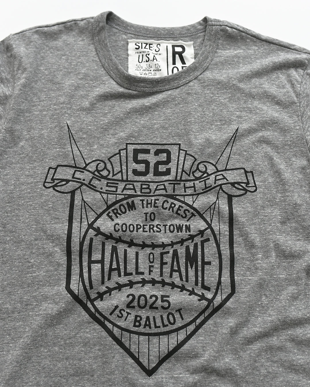 CC Sabathia First Ballot HOF Grey Tee - Roots of Fight Canada