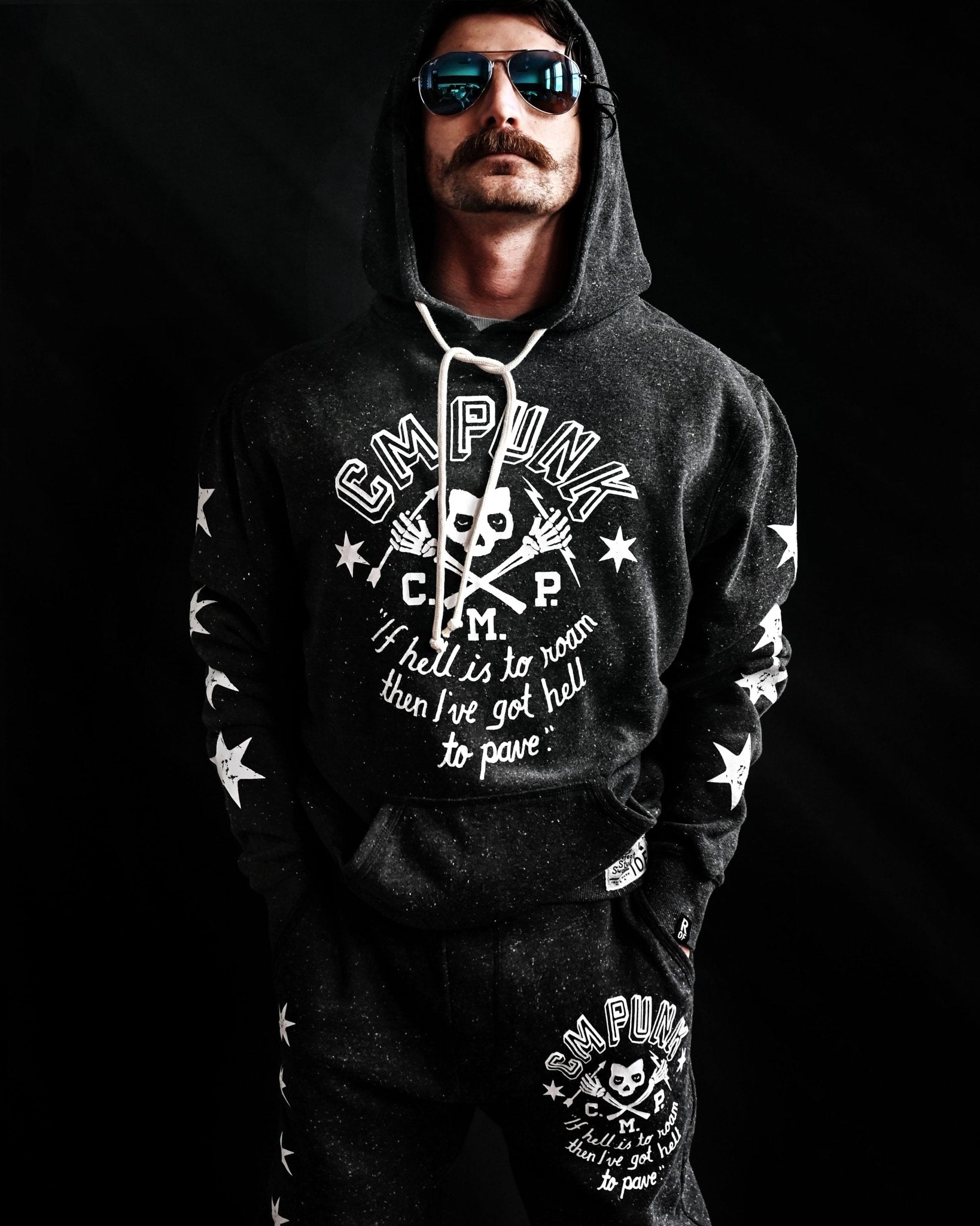 CM Punk Black PO Hoody - Roots of Fight Canada