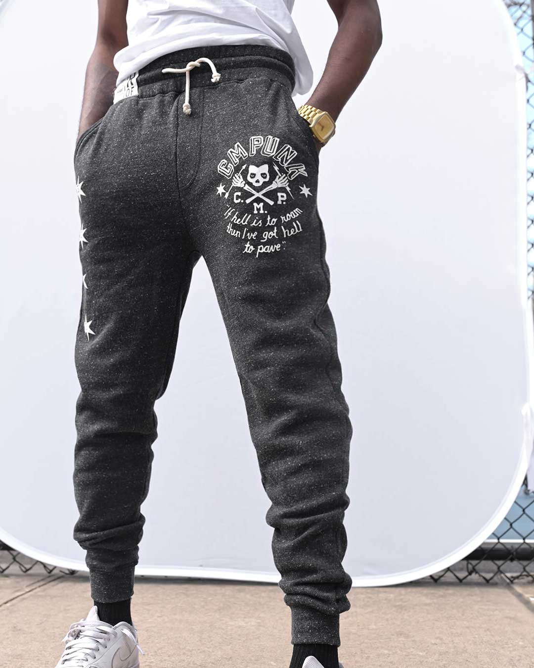 CM Punk Black Sweatpants - Roots of Fight Canada