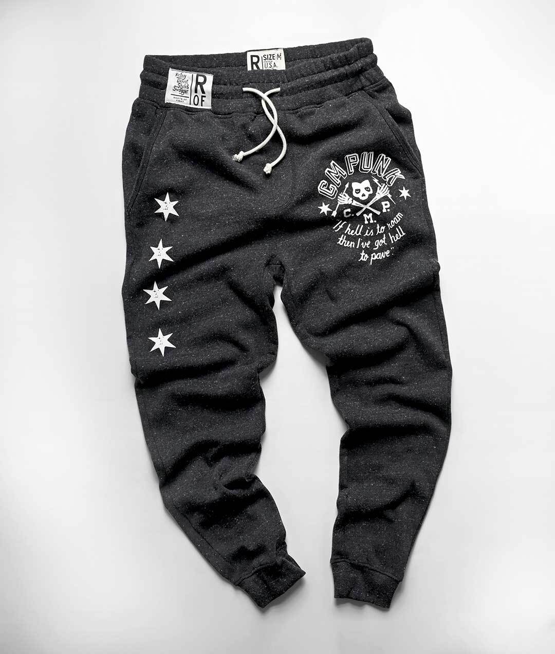 CM Punk Black Sweatpants - Roots of Fight Canada