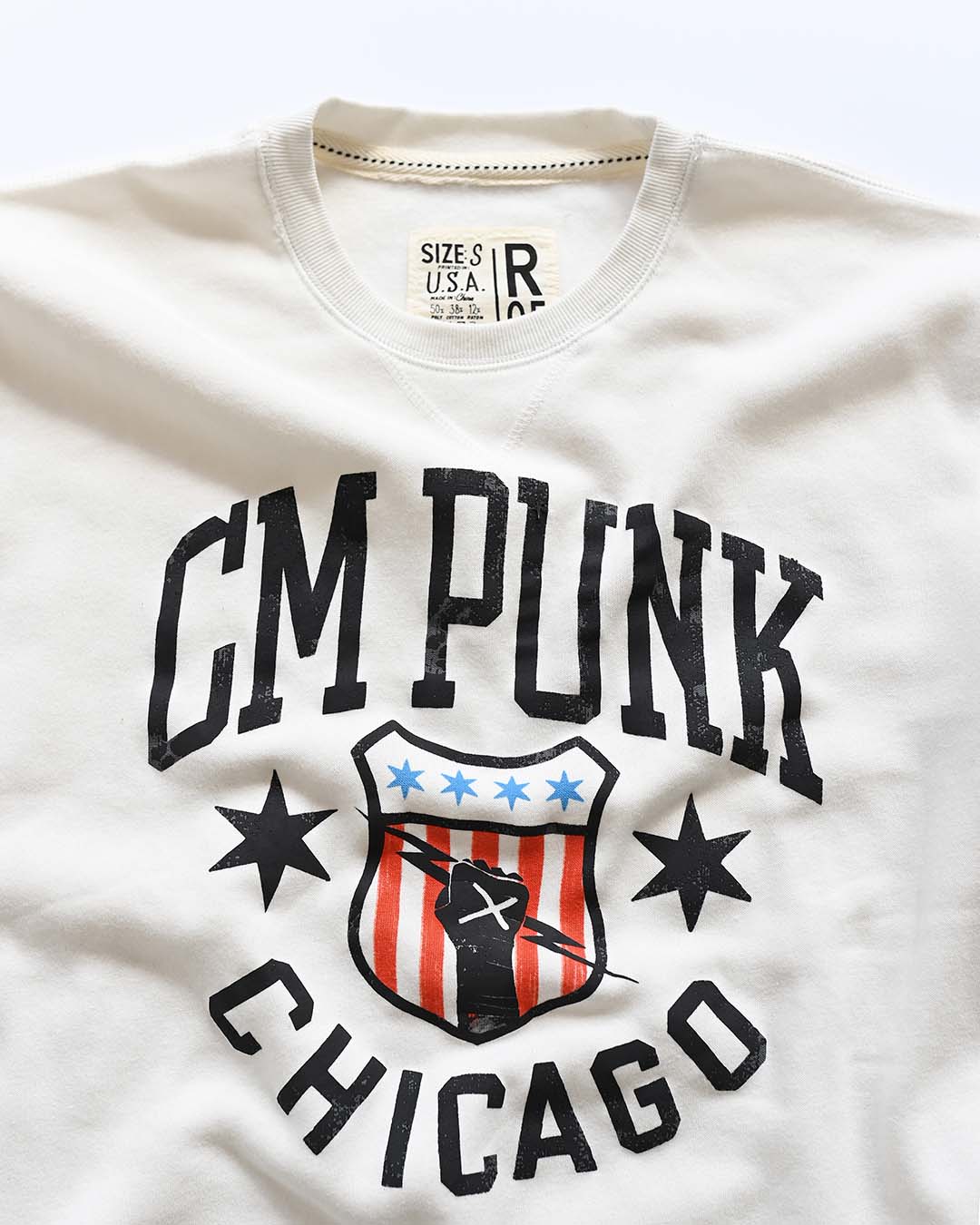 CM Punk Chicago White Sweatshirt - Roots of Fight Canada