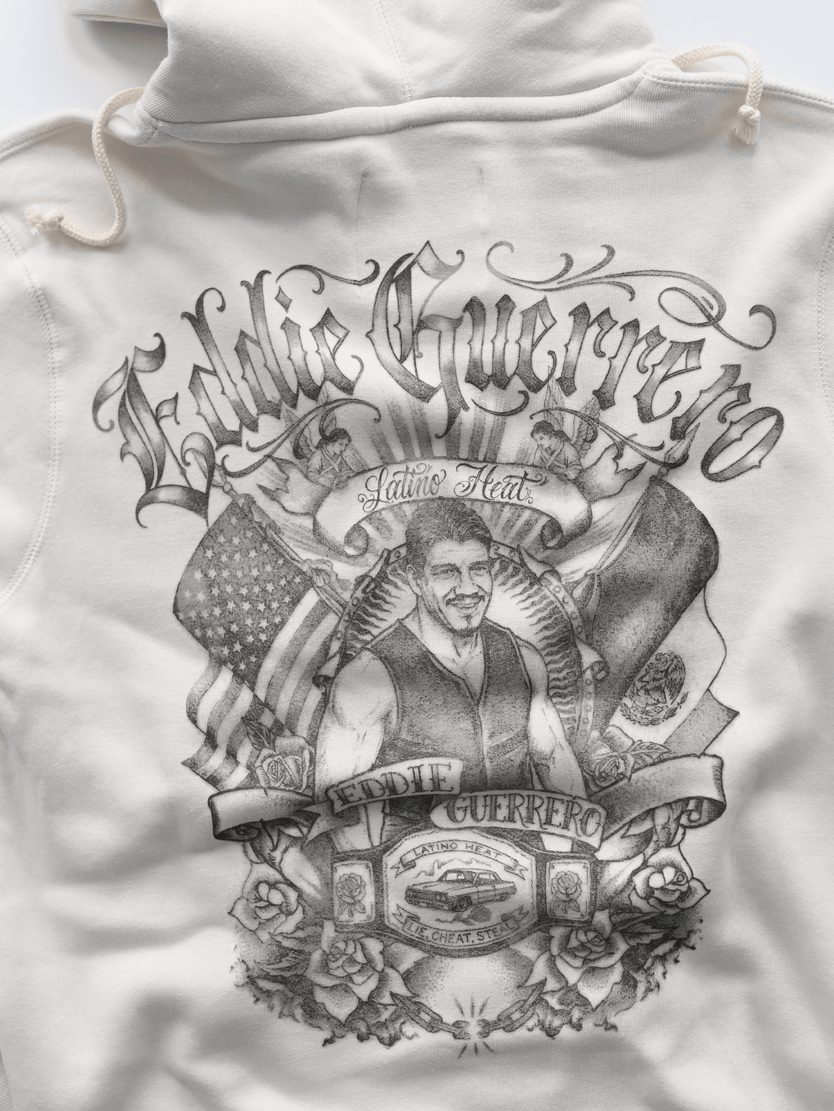 Eddie Guerrero Latino Heat White PO Hoody - Roots of Fight Canada