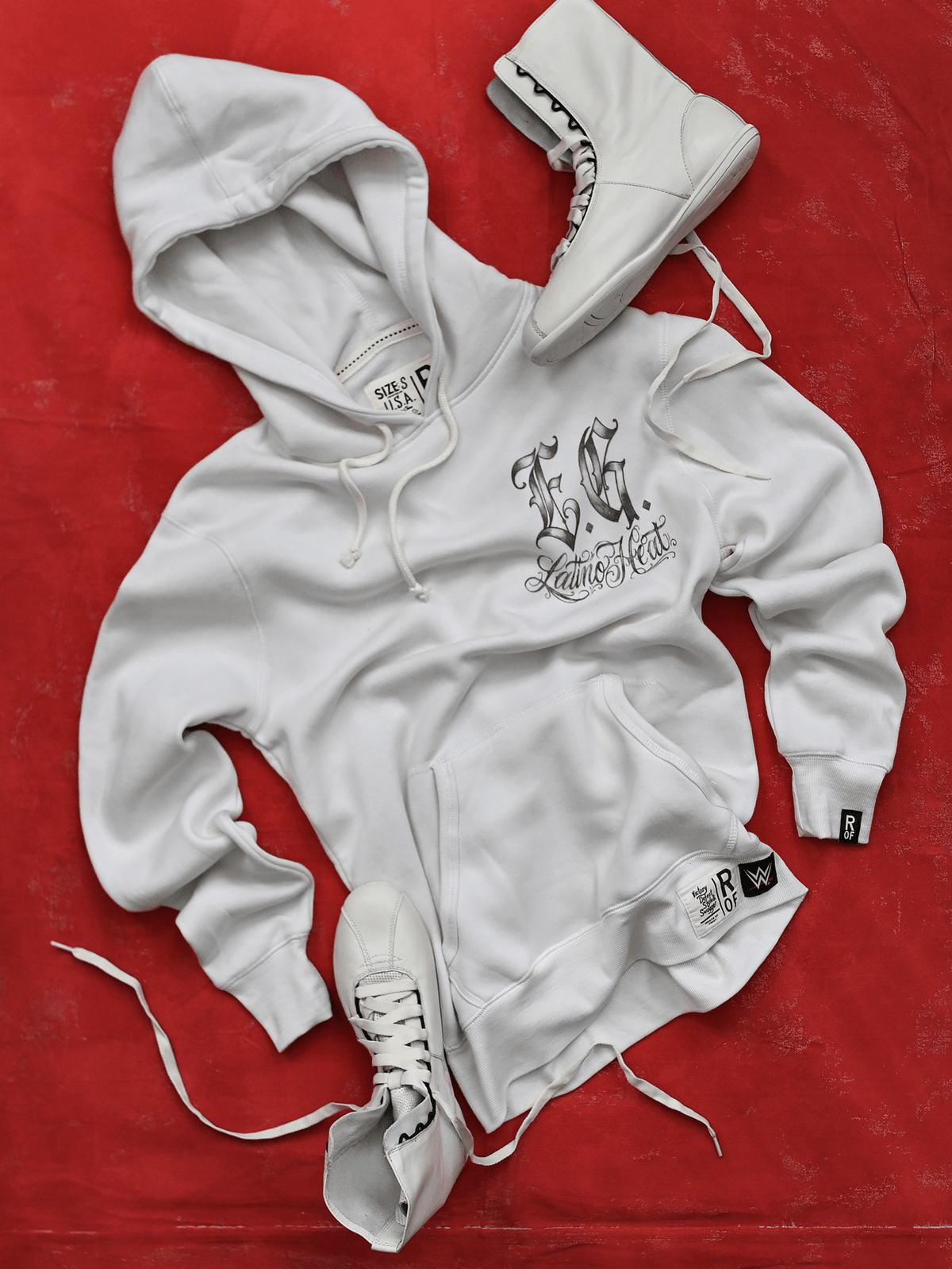 Eddie Guerrero Latino Heat White PO Hoody - Roots of Fight Canada