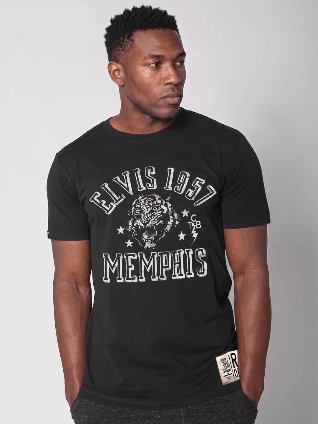 Elvis 1957 Tiger Black Tee - Roots of Fight Canada