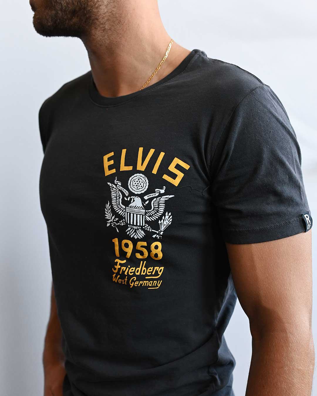 Elvis 32nd Armor '58 Germany Black Tee - Roots of Fight Canada