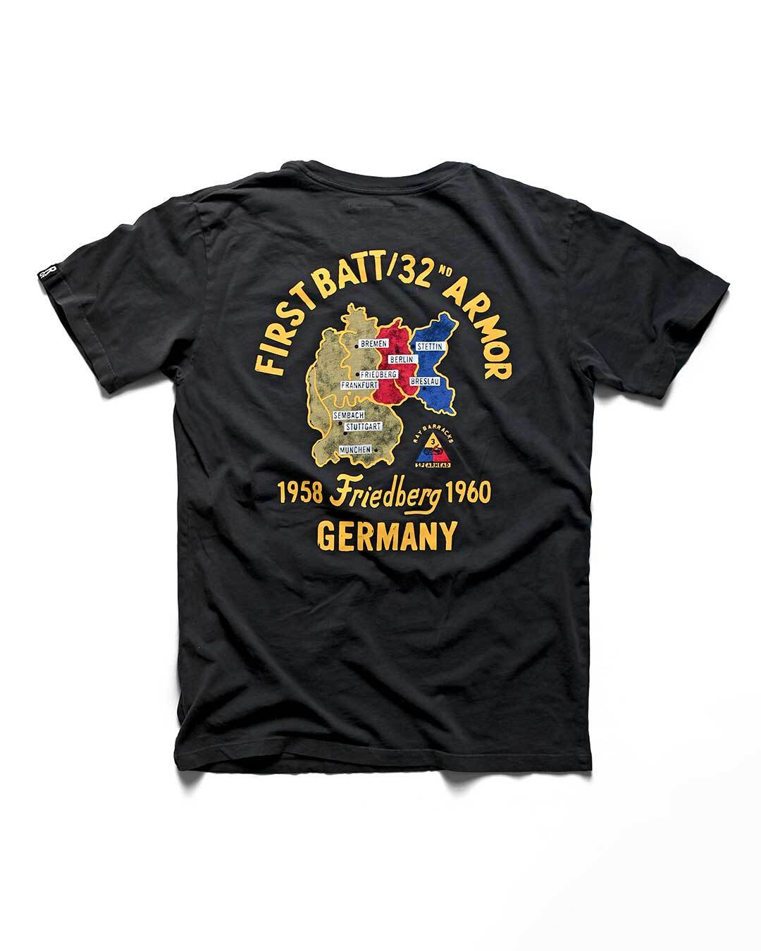 Elvis 32nd Armor '58 Germany Black Tee - Roots of Fight Canada