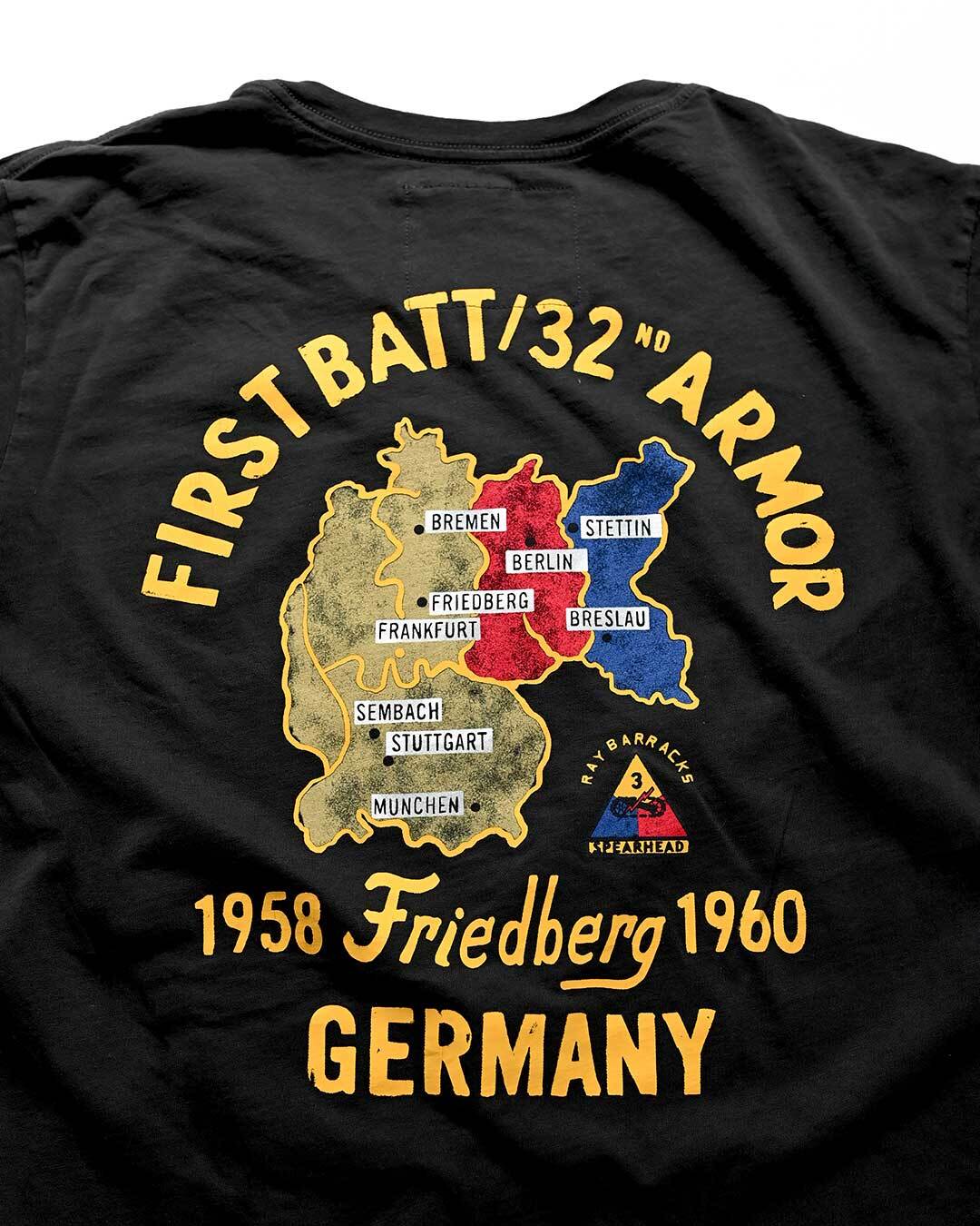 Elvis 32nd Armor '58 Germany Black Tee - Roots of Fight Canada