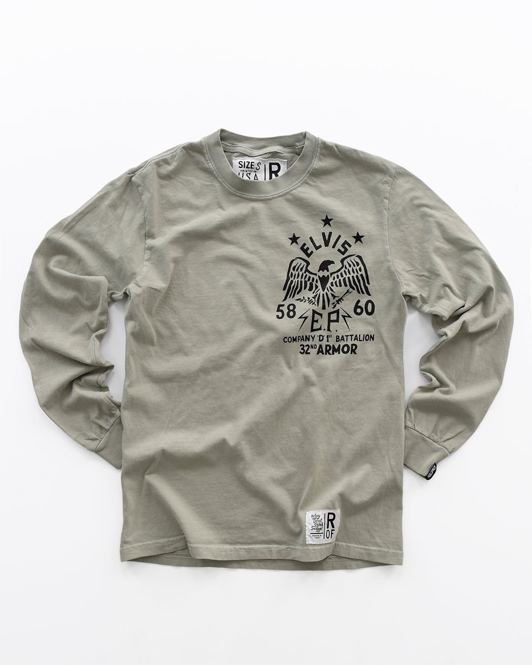 Elvis Company D Khaki Long Sleeve Tee - Roots of Fight Canada