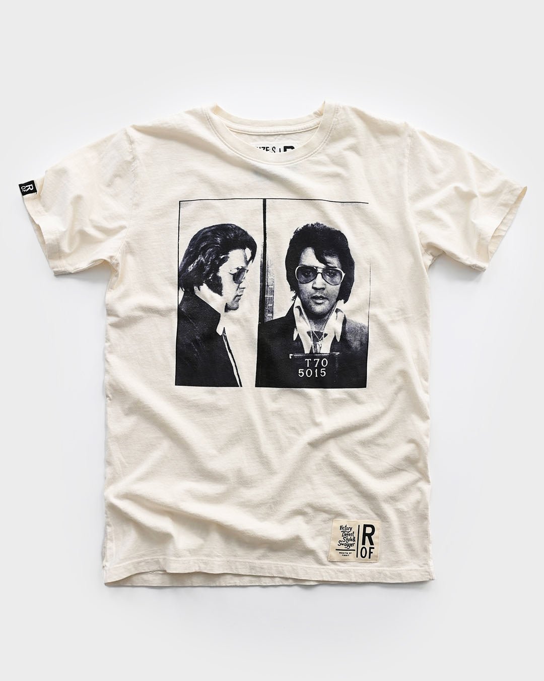 Elvis Presley Mug Shot Photo White Tee - Roots of Fight Canada