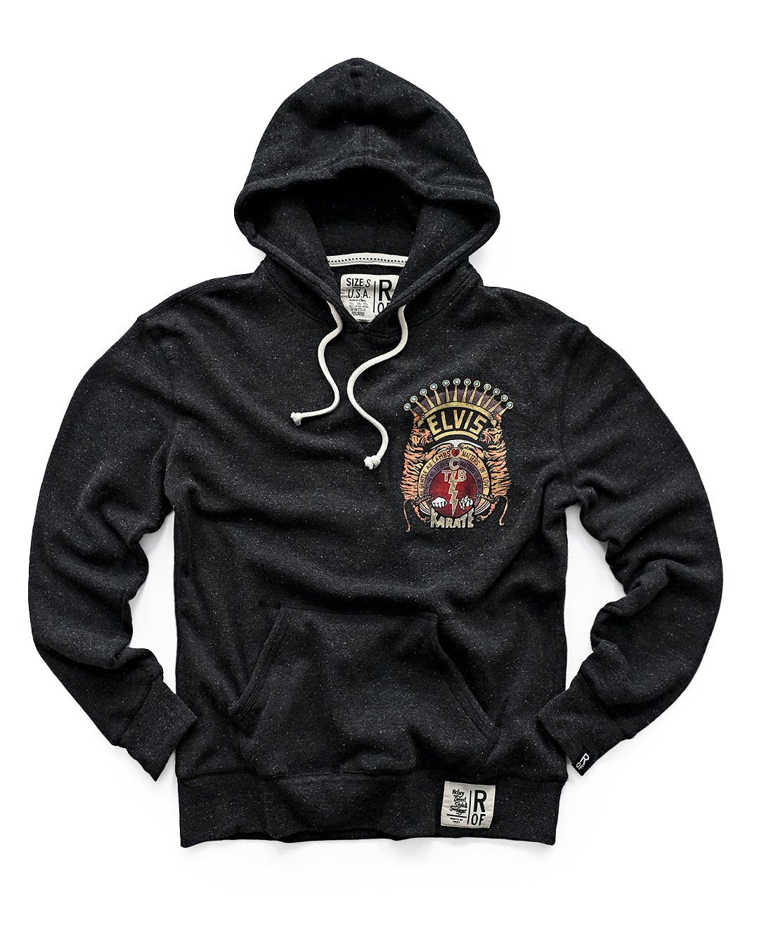 Elvis TCB Tiger Crest Black PO Hoody - Roots of Fight Canada