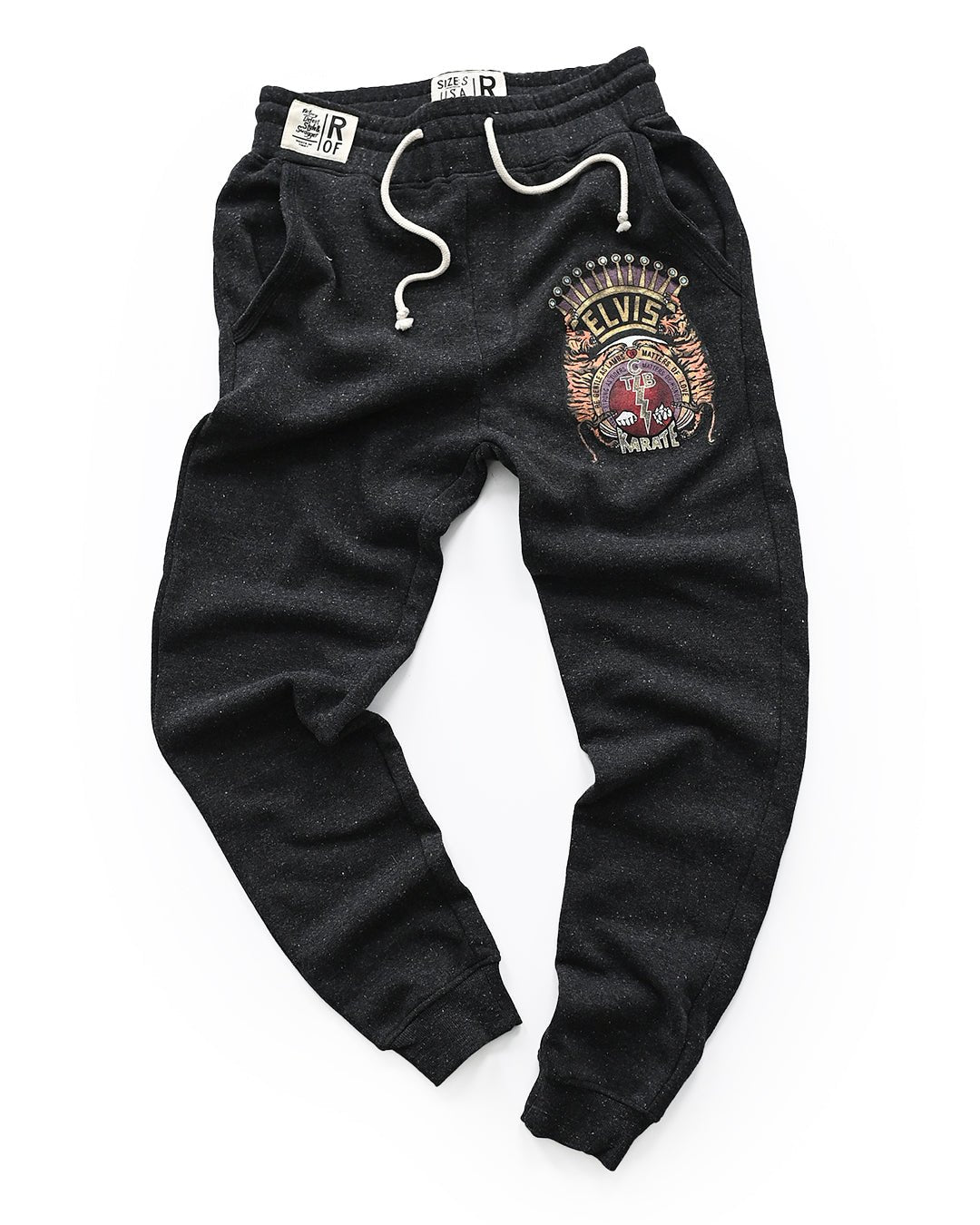 Elvis TCB Tiger Crest Black Sweatpants - Roots of Fight Canada