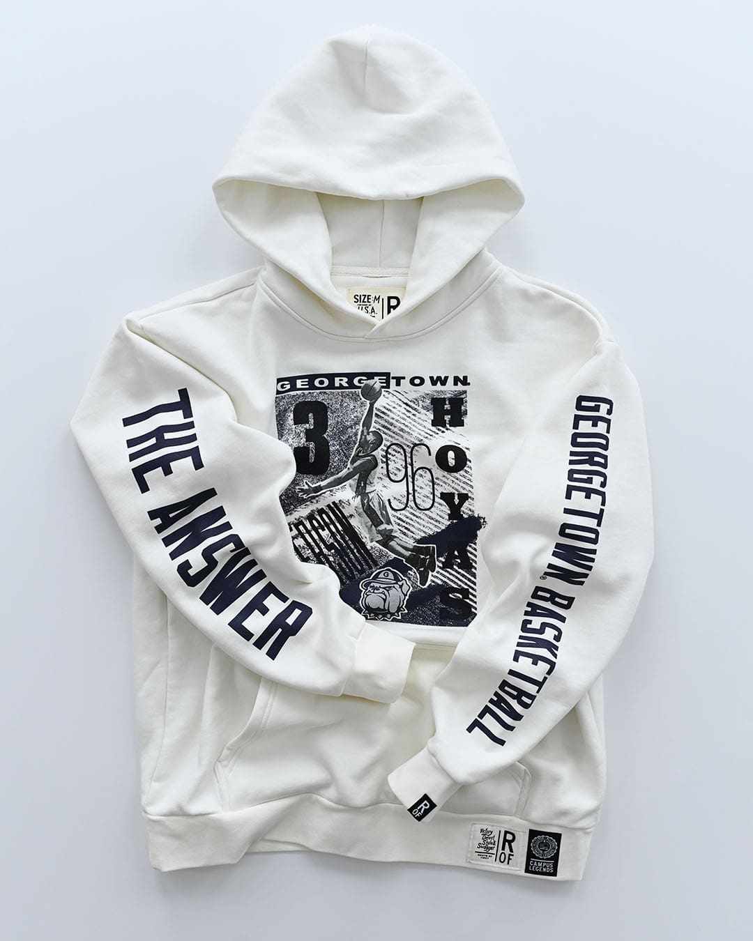 GU - Iverson Hoyas White Heavyweight PO Hoody - Roots of Fight Canada